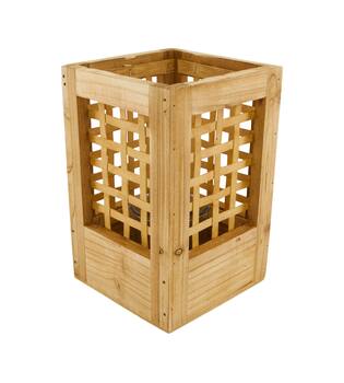 Lantern poplar wood with glass 18x18x28cm FSC 100%