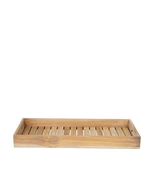 Tray rectangular teak wood with handle 58x28x6cm FSC 100%