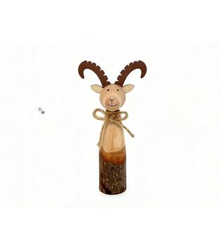Figurine ibex pine wood 9.8x5x19cm FSC 100%