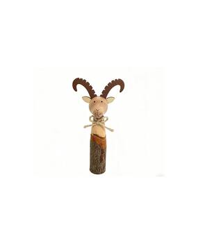 Figurine ibex pine wood 13.5x6x26.5cm FSC 100%