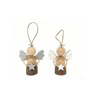 Hanger angel pine wood 9.5x4.5x11cm C2 FSC 100% - Natural