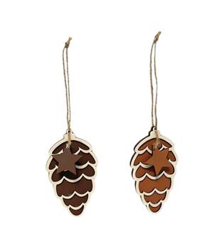 Hanger pinecone plywood 6x0.4x11cm C2 FSC 100% - Brown