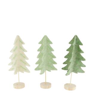 Figurine tree felt pine wood on stand 17x7.8x34.5cm C3 FSC 100% - Green