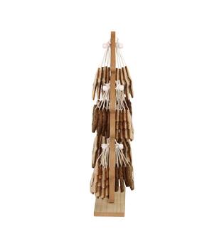 Hanger heart  star  tree felt in display mdf 5.5x6.5x6cm A3 FSC Mix 100% - Brown