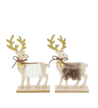 Figurine reindeer mdf 14.5x5x21cm C2 FSC Mix 100% - Natural