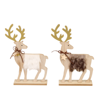 Figurine reindeer mdf 22x6x31cm C2 FSC Mix 100% - Natural