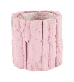 Planter round poplar wood with plastic 9x9x9cm FSC 100%