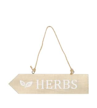 Sign herbs poplar wood with hanger 28x1.5x7cm FSC Recycled 100%
