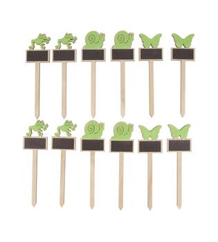 Blackboard plant marker poplar wood 7x0.8x25cm 12pc A/3 FSC 100%